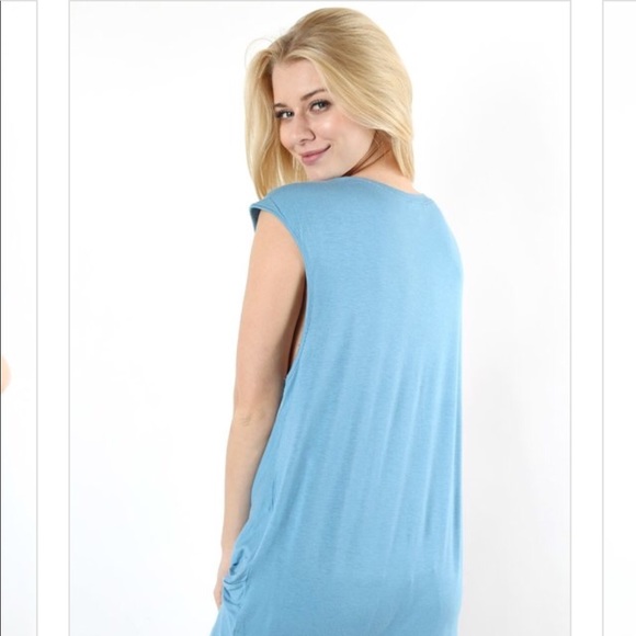 Wasting Time Sleeveless Twist Tunic in Blue - Picture 5 of 5